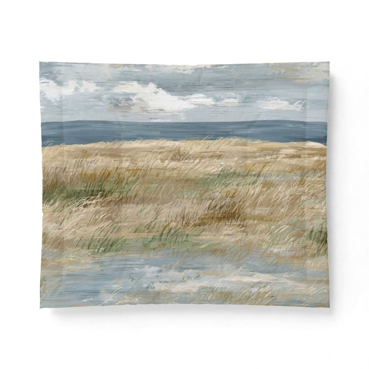 Coastal Meadow Cotton Comforter — Serene Beachscape Bedding