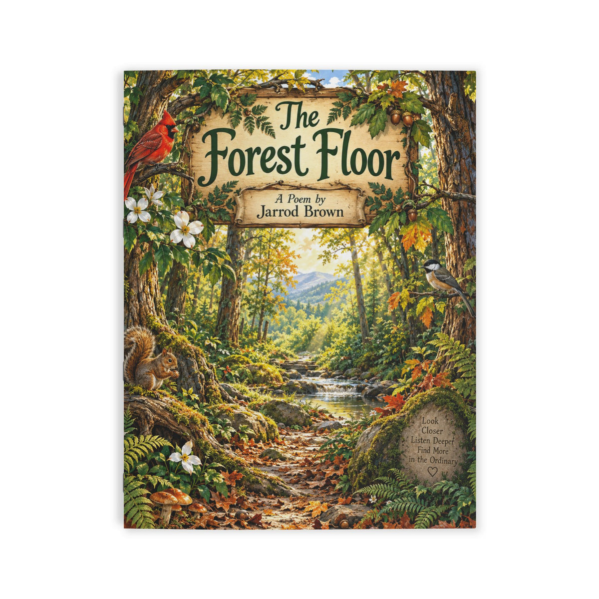 The Forest Floor Illustrated Poetry Book by Jarrod Brown | Autumn Woodland Nature Book | Inspirational Gift | Forest Art Book