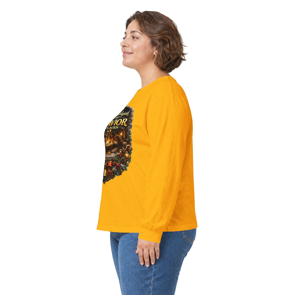 Hallelujah Our Savior Is Born long sleeve tee | Nativity Christmas shirt