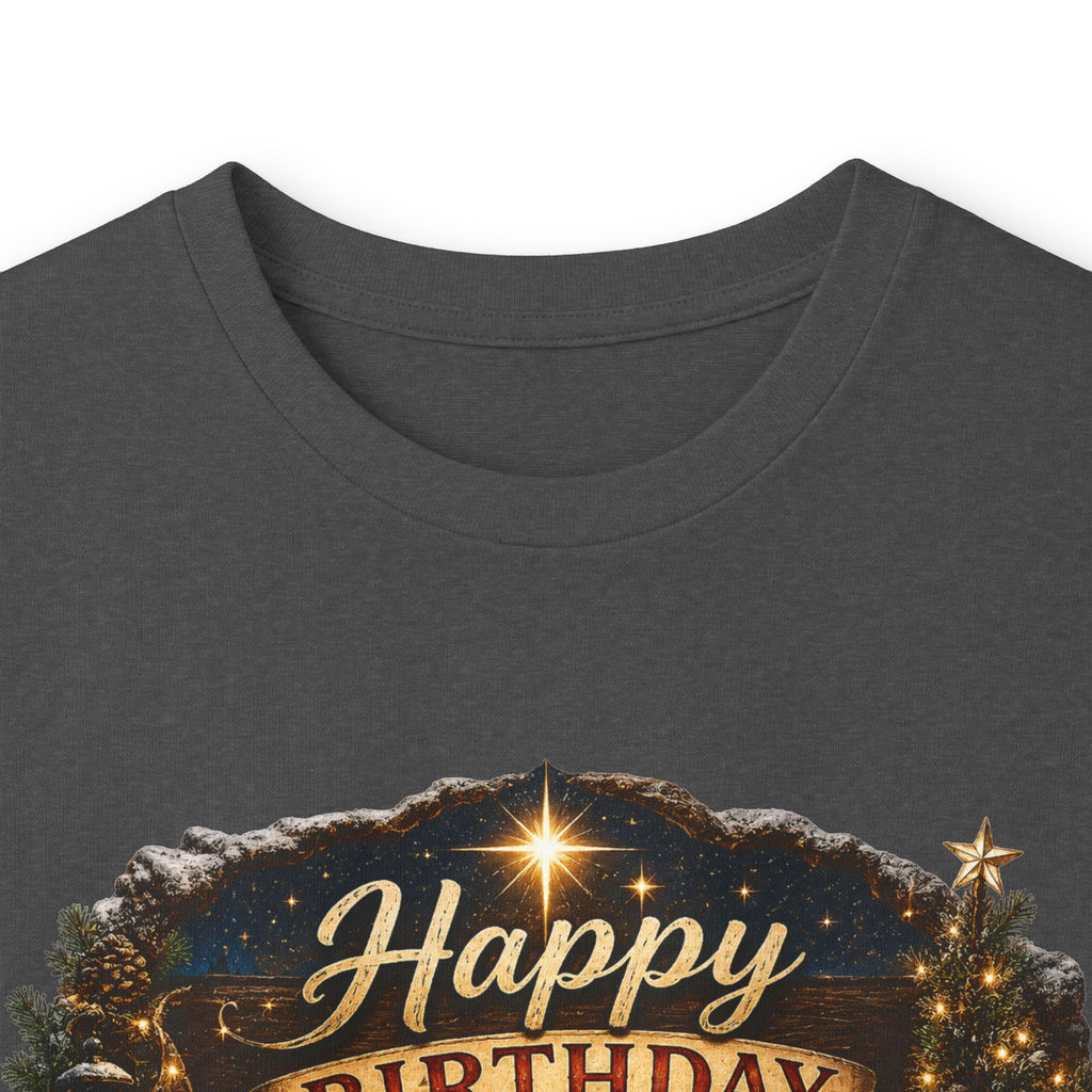 Happy Birthday Jesus Long Sleeve Tee | Nativity Christmas Religious Tee