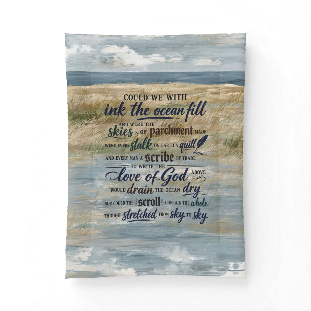 Beach Waves Scripture Comforter – "Love of God" Quote Cotton Comforter