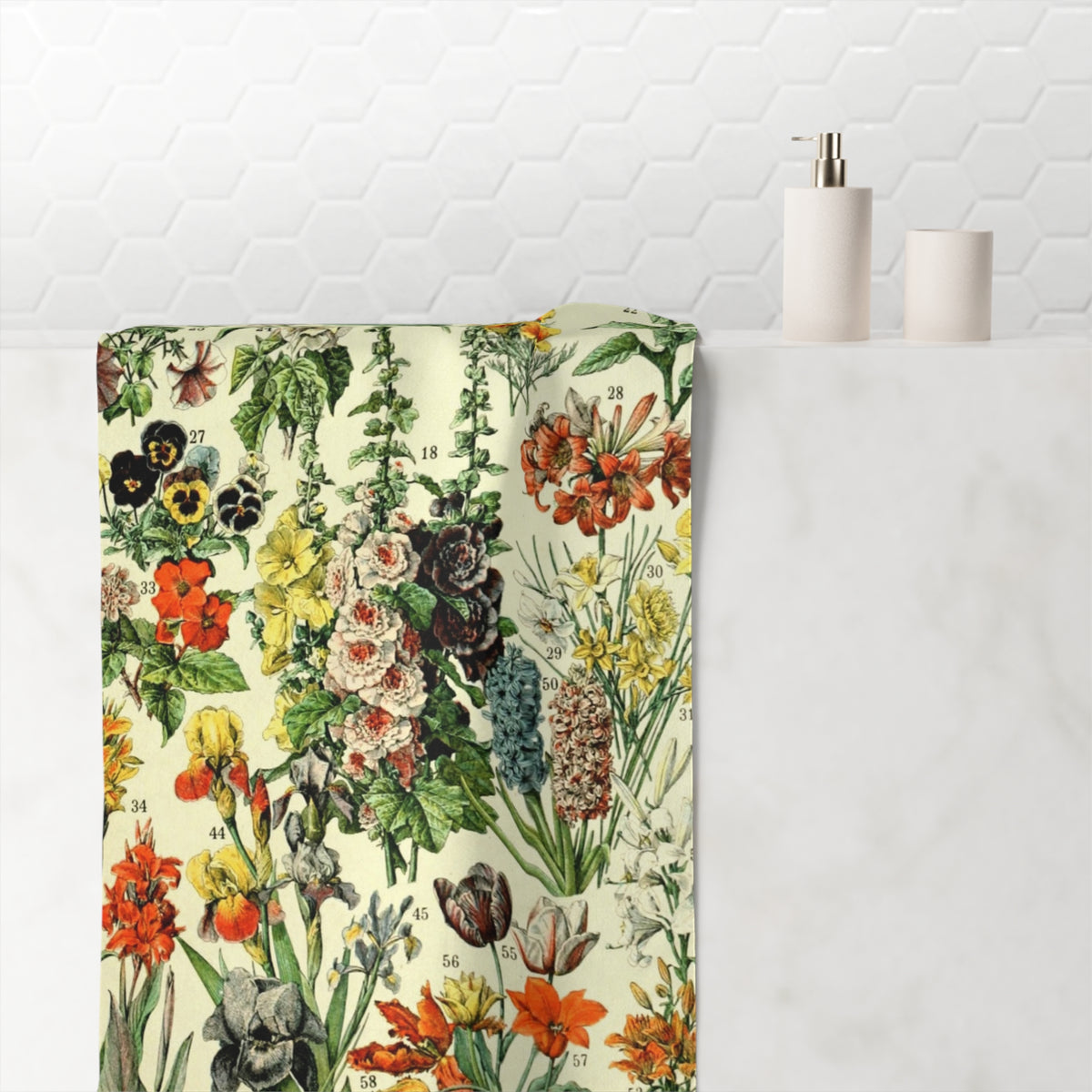 Vintage Wildflower Sampler Mink-Cotton Towel