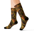 Autumn Woodland Crew Socks — Fall Forest Animal Sublimation Socks