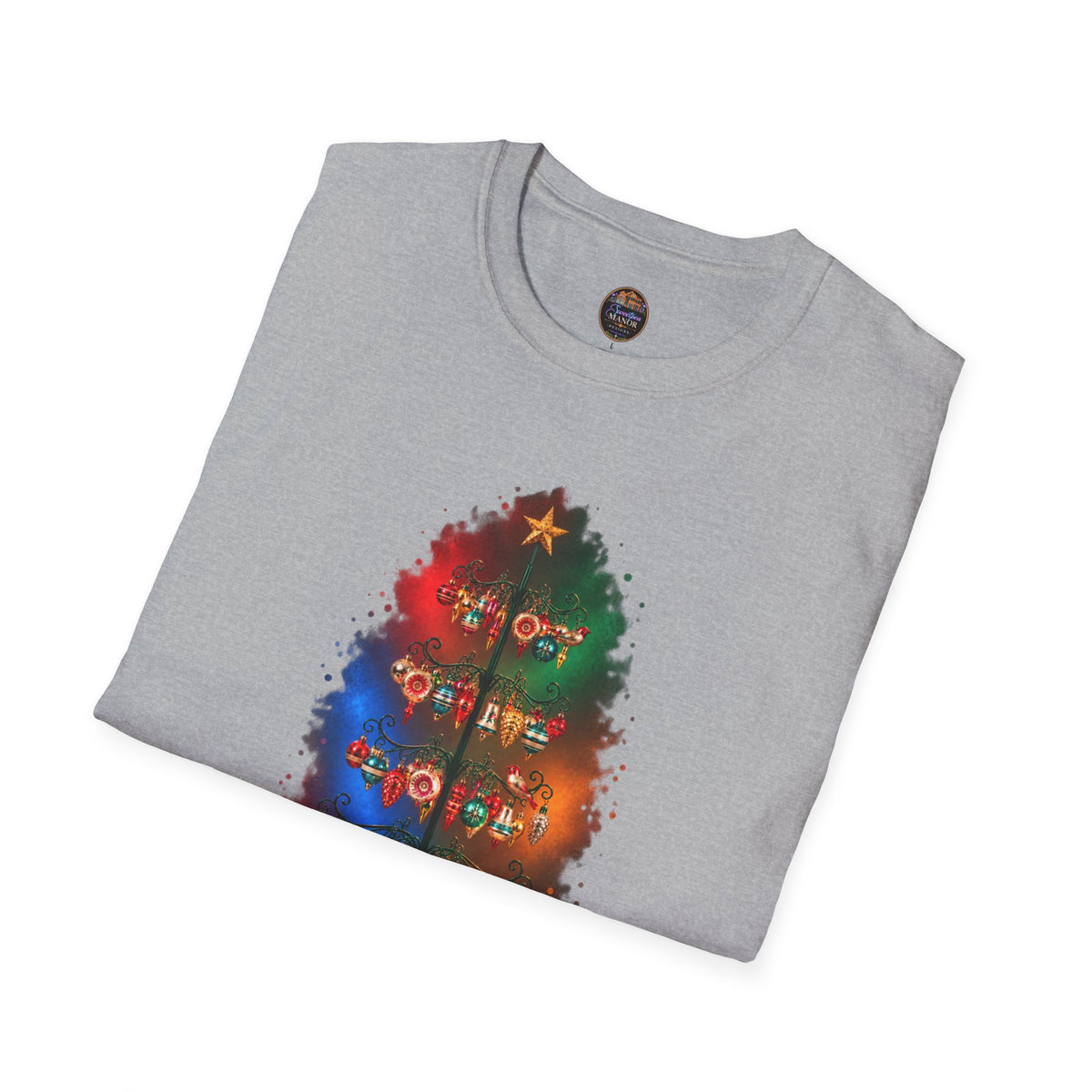 Colorful Holiday Tree T-Shirt | Christmas Lights Ornament Design