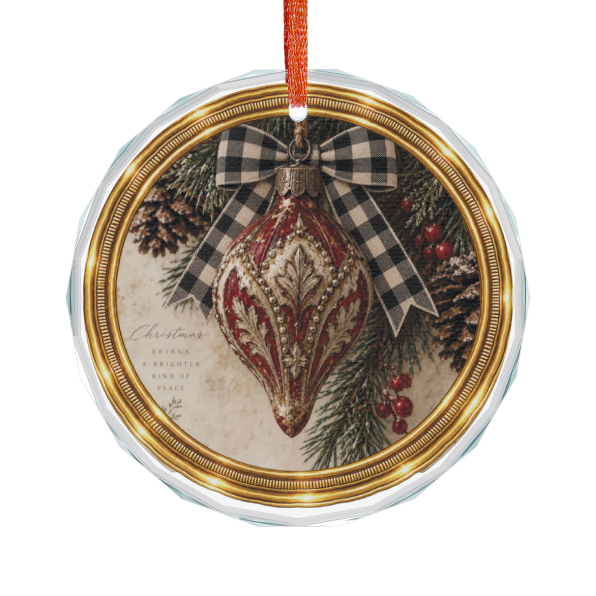 Glass Ornament | Rustic Victorian Christmas Decoration