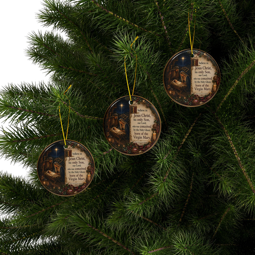 Apostle’s Creed Nativity Christmas Ornaments, 2-Side Print, (1pc, 3pcs, 5pcs, 10pcs)
