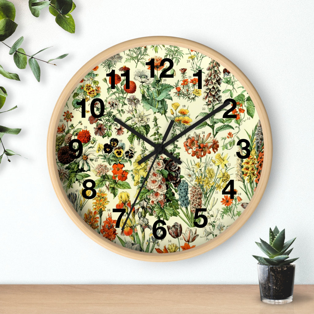 Vintage Wildflower Sampler Wall Clock