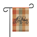 Hello Autumn Plaid Garden Flag – Fall Yard & House Banner