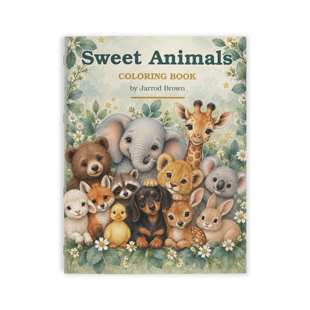 Sweet Animals Kids Coloring Book