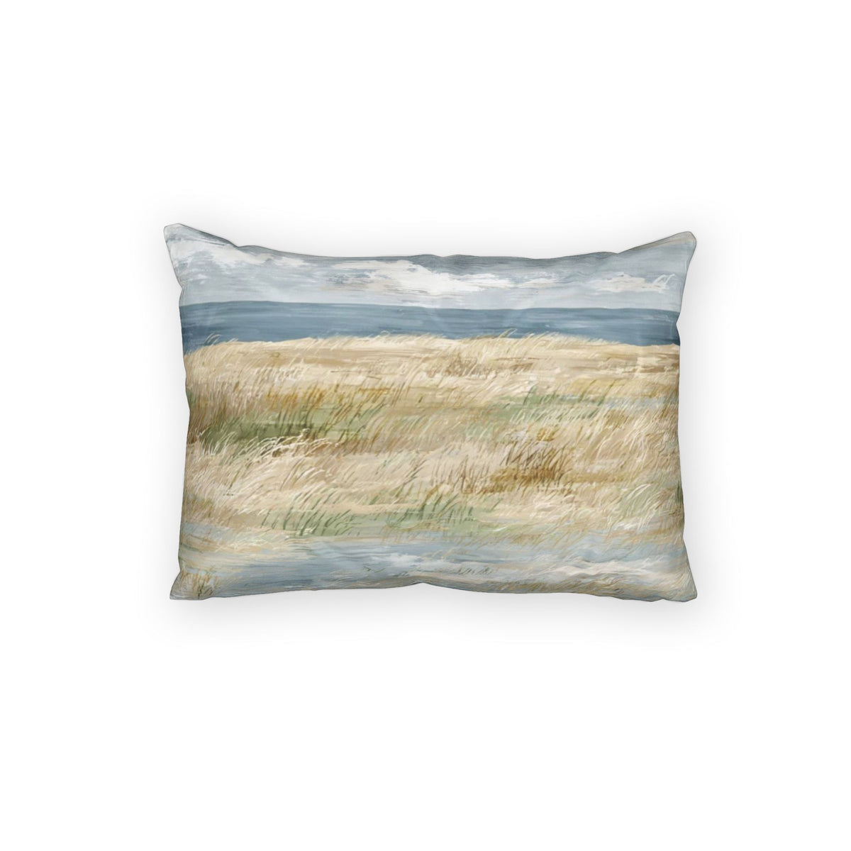 Coastal Meadow Pillow Sham — Soft Beach Landscape Decorative Pillowcase