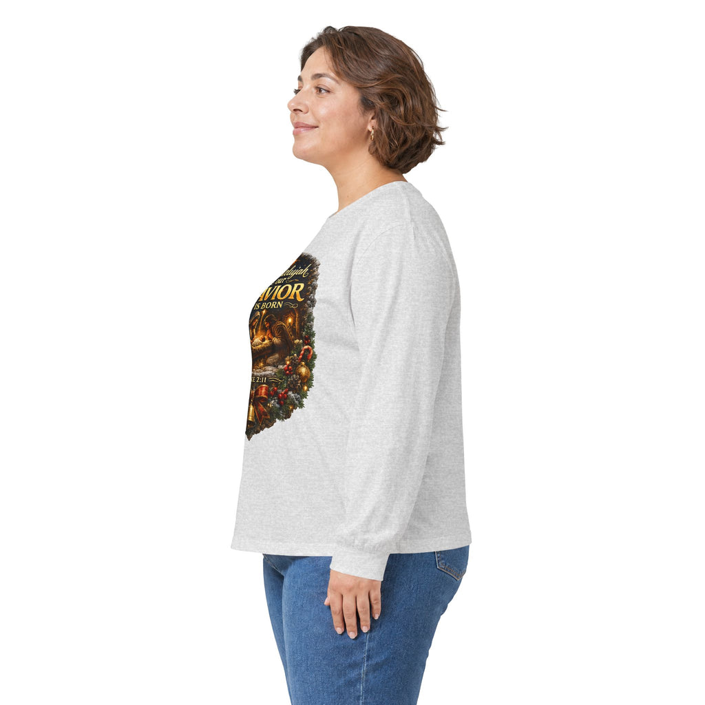 Hallelujah Our Savior Is Born long sleeve tee | Nativity Christmas shirt
