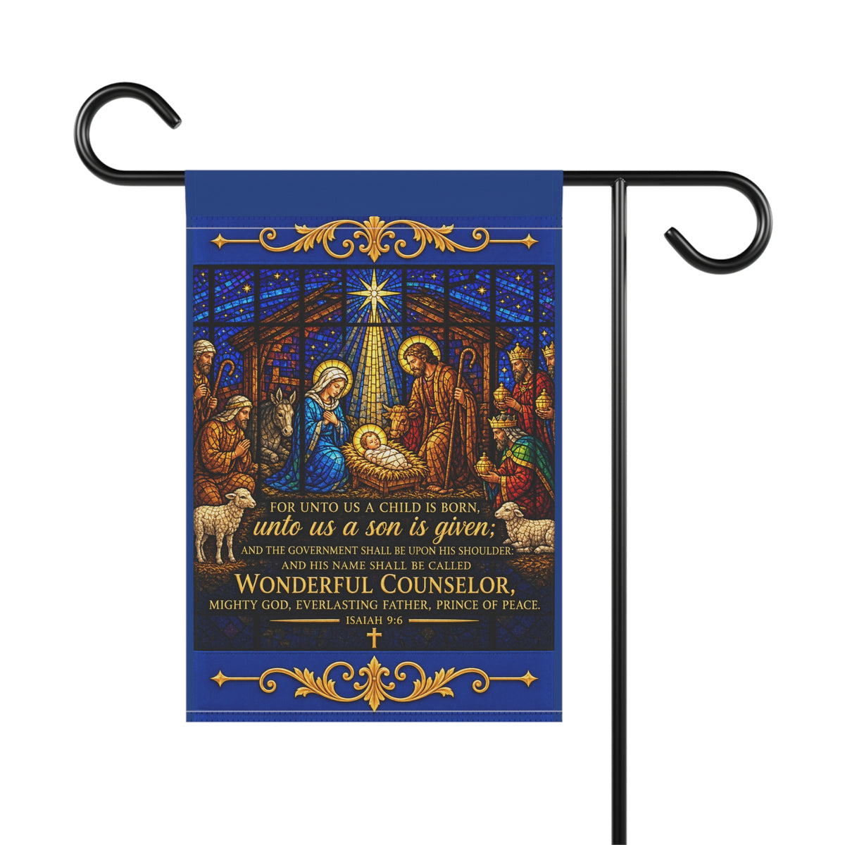 Nativity Scene with Scripture Garden & House Banner | Christmas Yard Flag