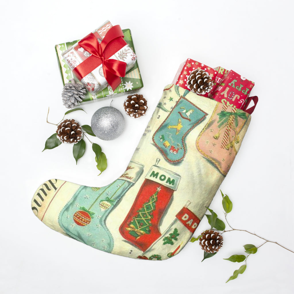 Vintage Christmas Stockings stocking | retro holiday stocking print