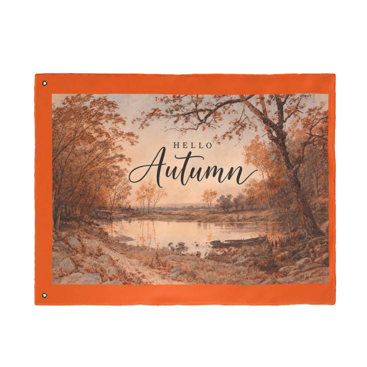Hello Autumn Double-Sided Garden Flag — Fall Landscape Welcome Sign