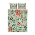 Vintage Victorian Green Botanical Quilt Cover Set Of Three