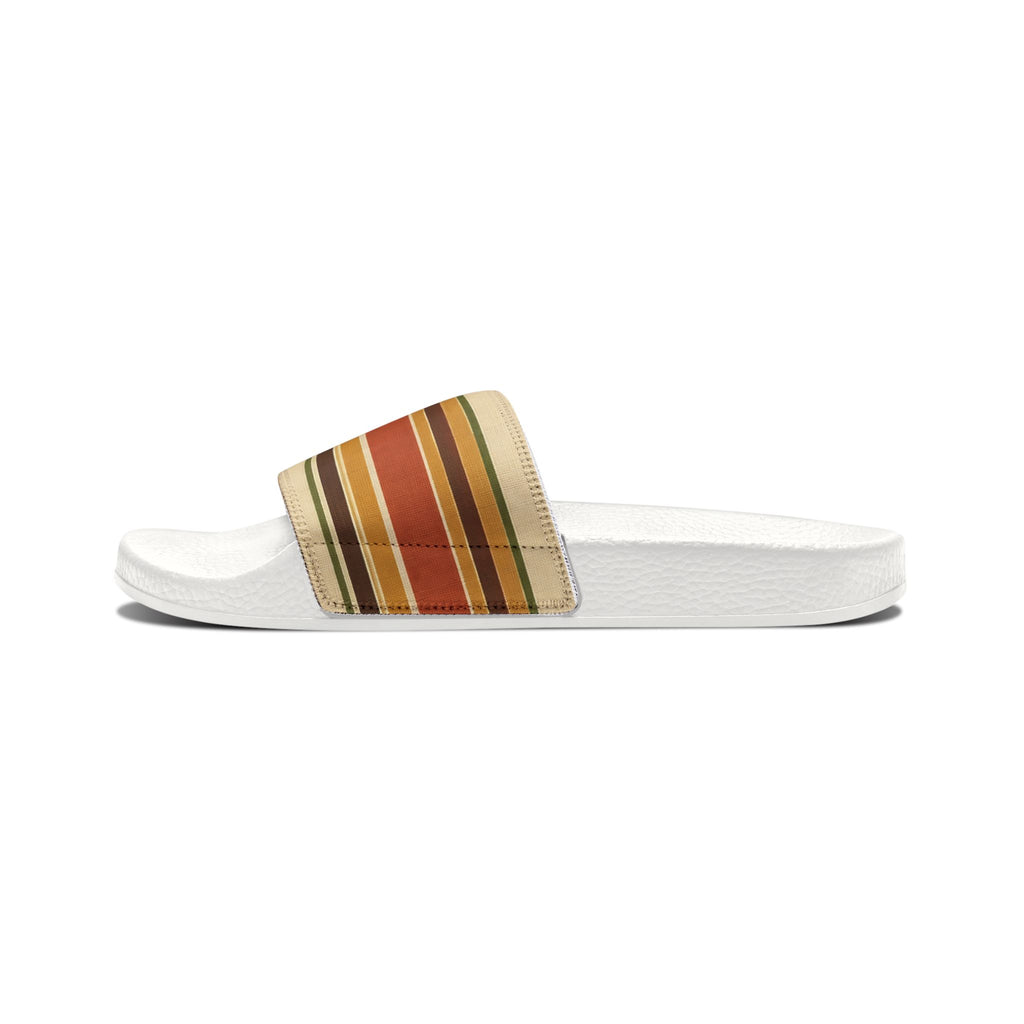 Men's Slide Sandals — Retro Striped Adjustable Strap, Comfortable Pool & Beach Slides