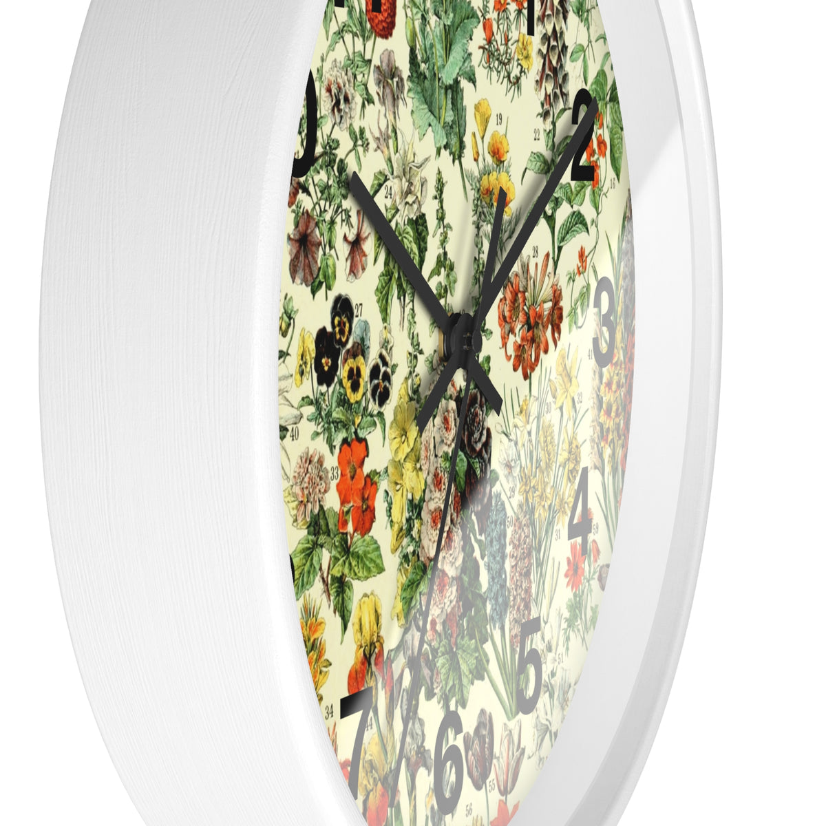 Vintage Wildflower Sampler Wall Clock