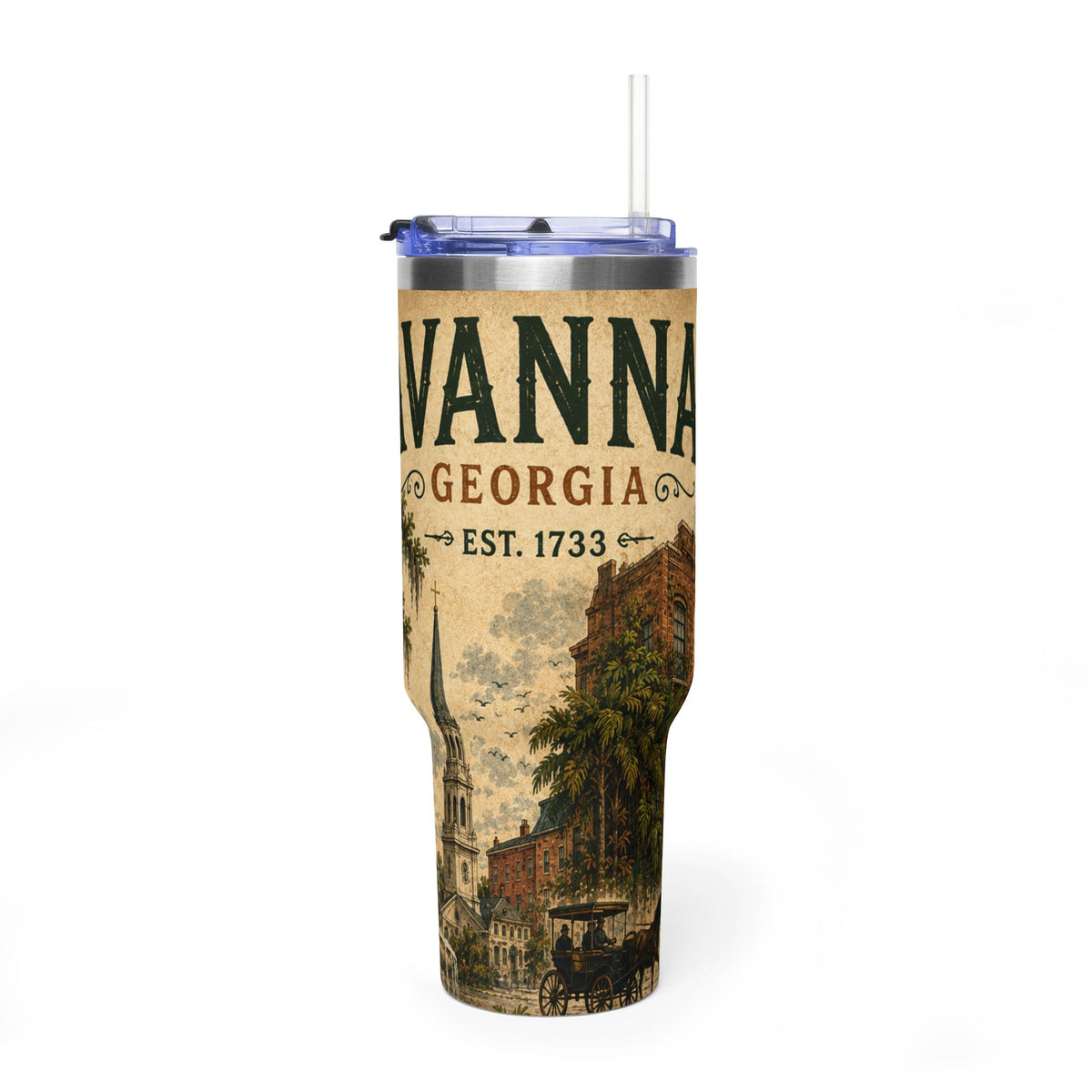 Savannah Georgia Vacuum Thermal Tumbler, 40oz
