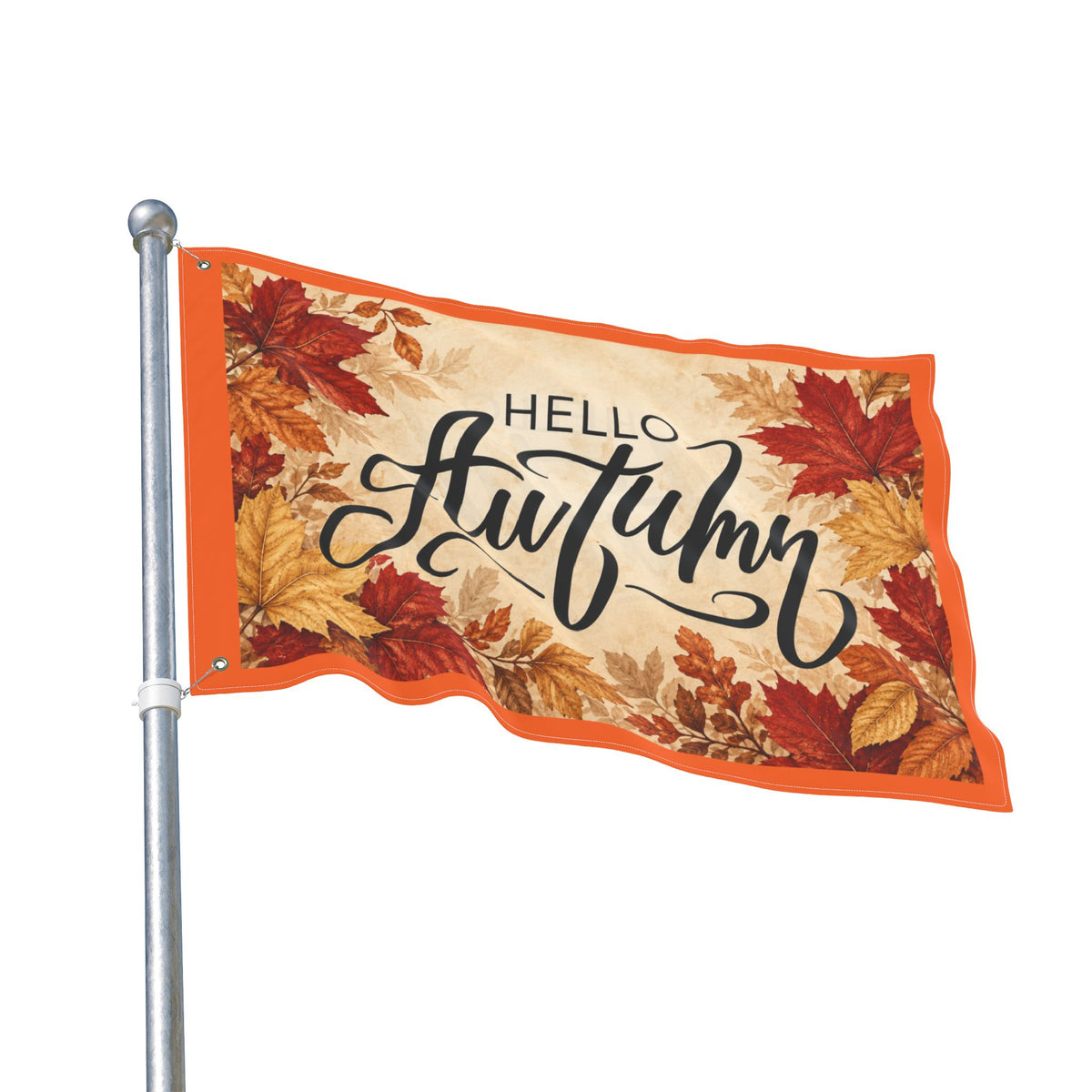 Hello Autumn Double-Sided Garden Flag — Fall Leaves Seasonal Outdoor Decor