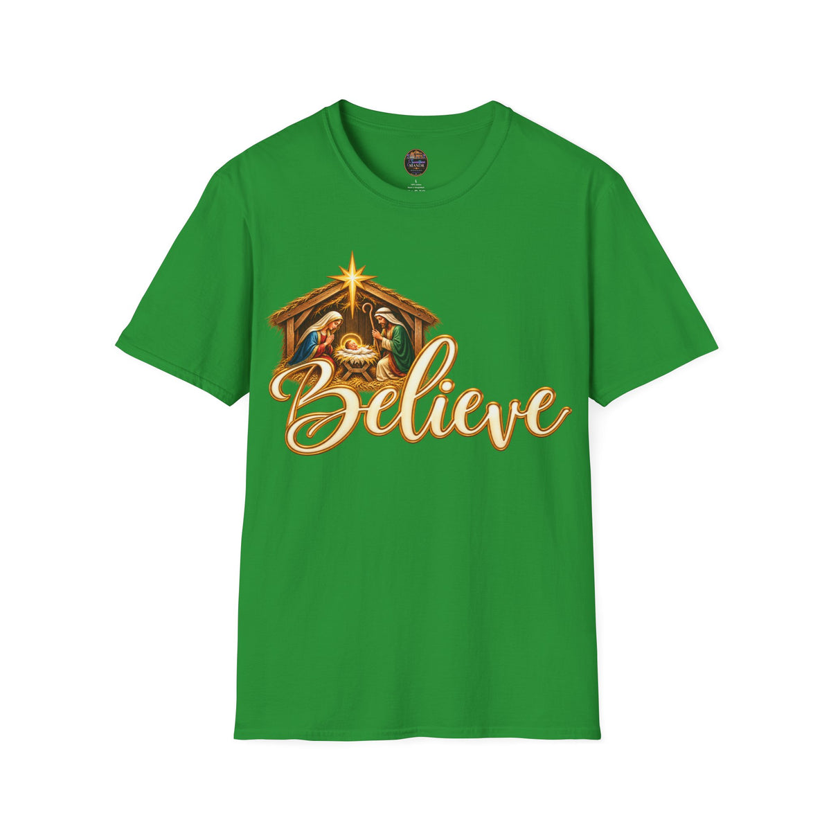 Nativity Manger Believe T-Shirt | Christmas Religious Holiday Tee