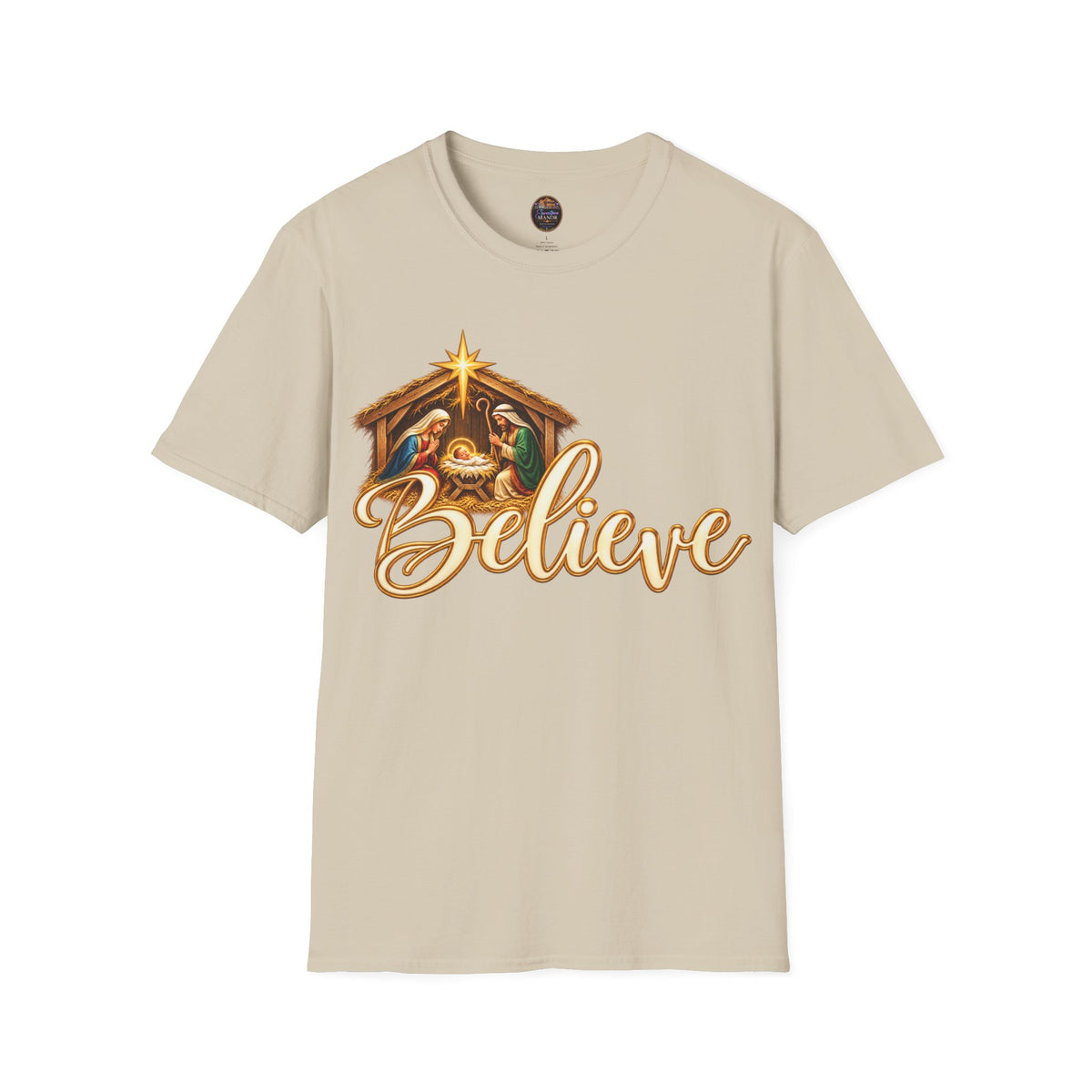 Nativity Manger Believe T-Shirt | Christmas Religious Holiday Tee