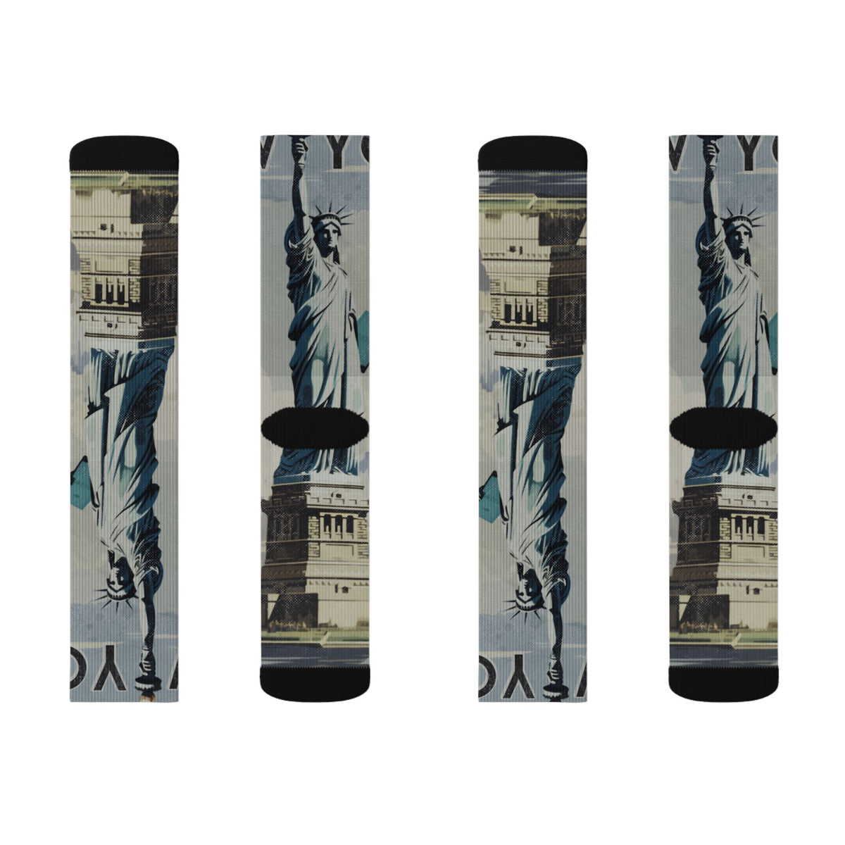 Vintage New York Travel Poster Crew Socks