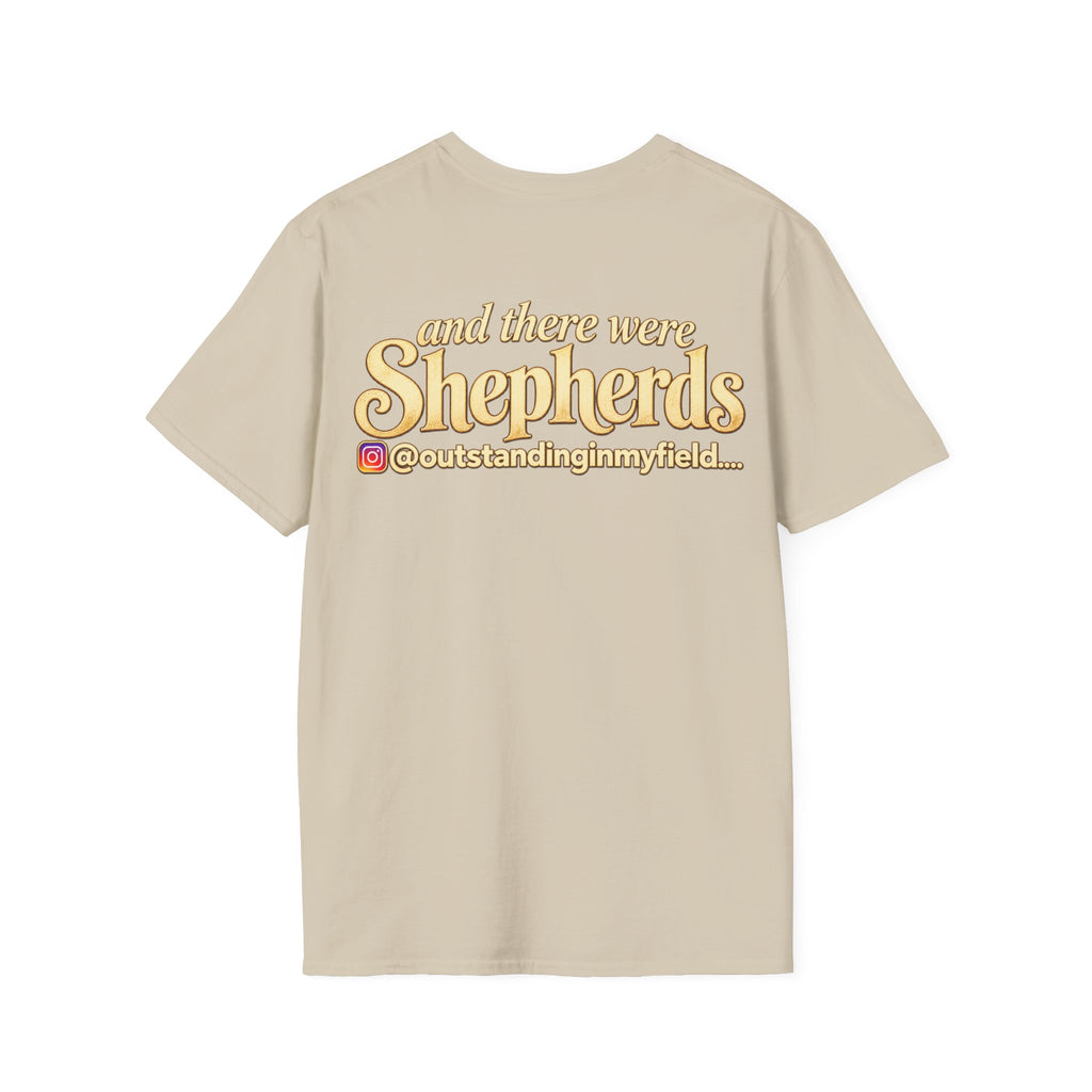 Shepherds Outstanding in the Field Christian Humor Unisex Softstyle Christmas T-Shirt