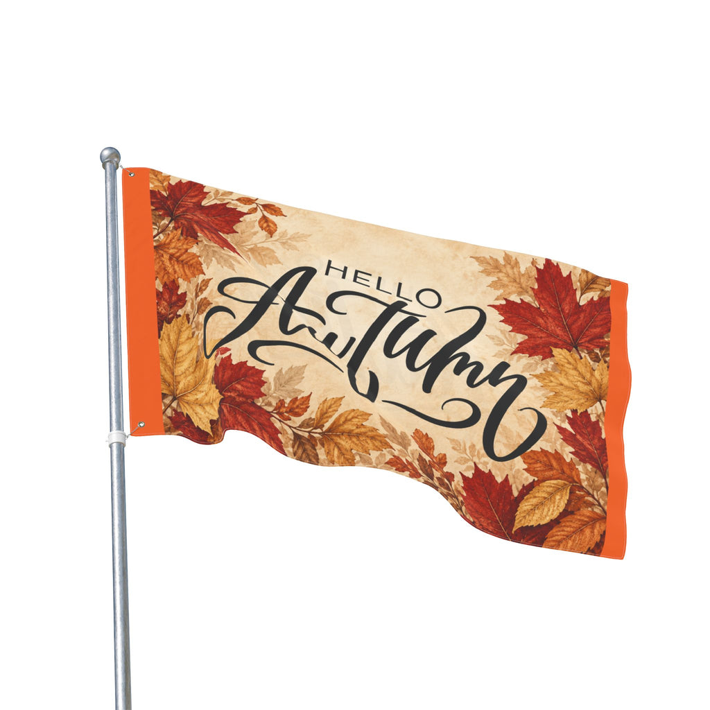 Hello Autumn Double-Sided Garden Flag — Fall Leaves Seasonal Outdoor Decor