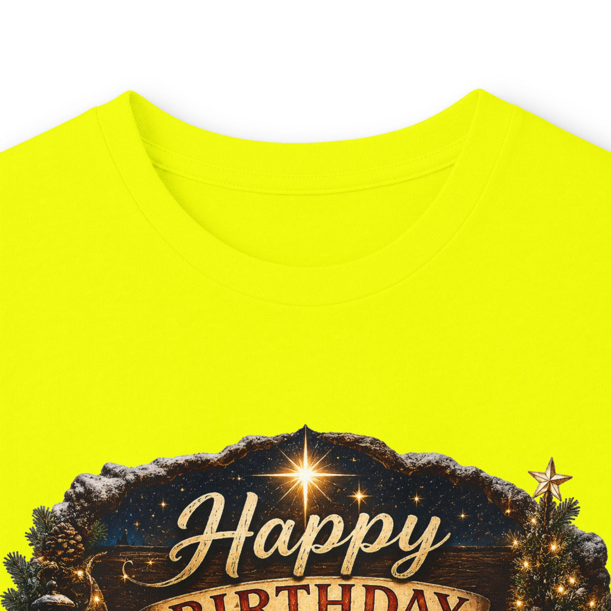 Happy Birthday Jesus Long Sleeve Tee | Nativity Christmas Religious Tee