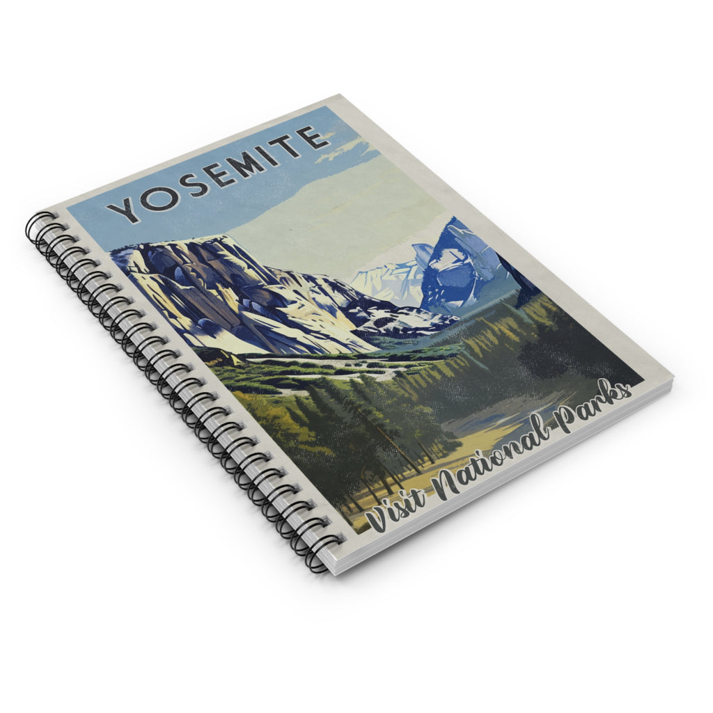 Vintage Yosemite National Park Travel poster Spiral Notebook - Ruled Line