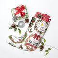 O Holy Night wreaths Christmas Stocking | Emmanuel nativity holiday stocking