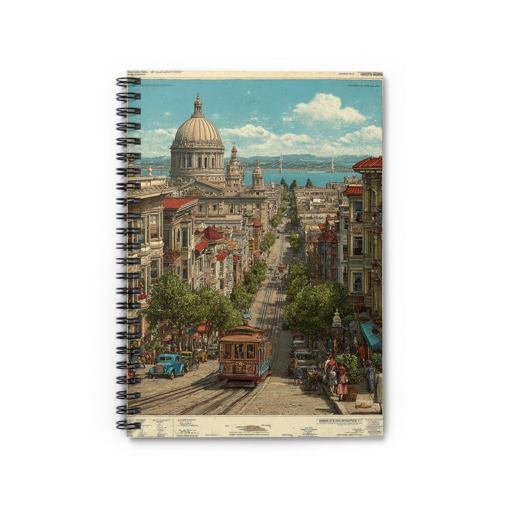Vintage San Francisco Travel Poster  Postcard Spiral Notebook - Ruled Line