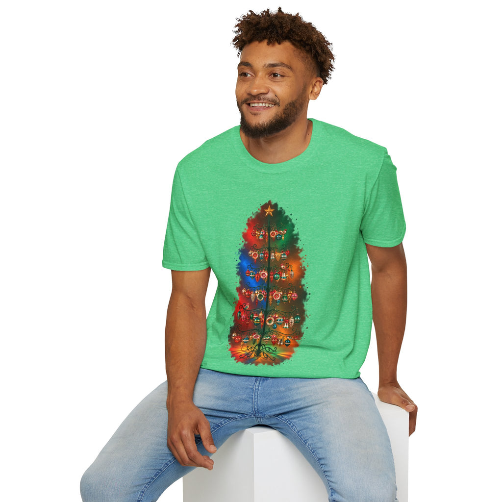 Colorful Holiday Tree T-Shirt | Christmas Lights Ornament Design