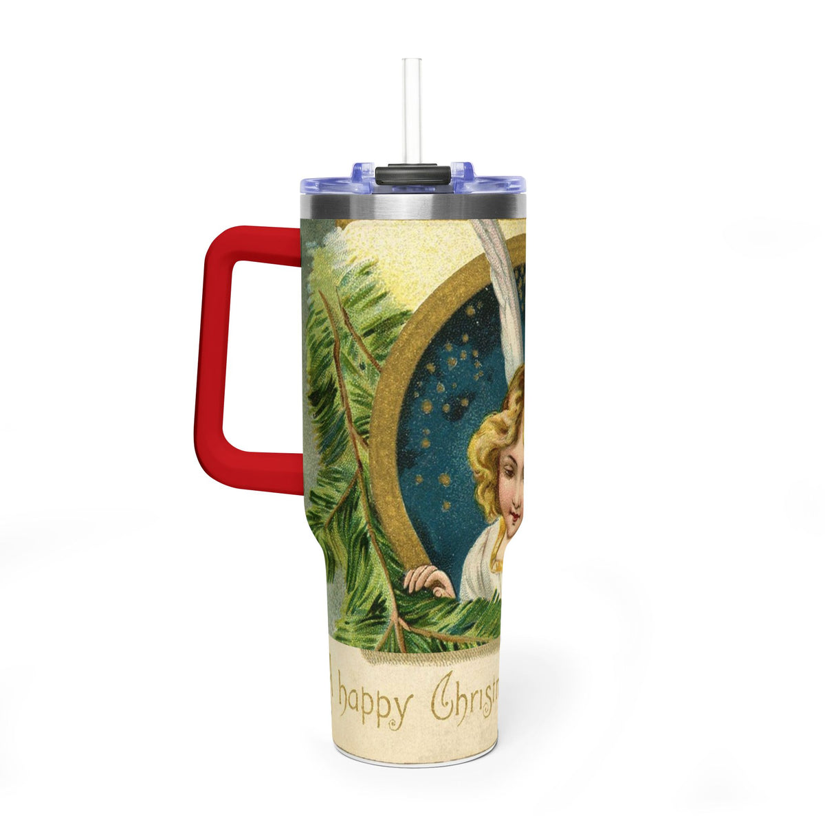 Victorian Angel Illustration 40oz Tumbler | Christmas Thermal Tumbler