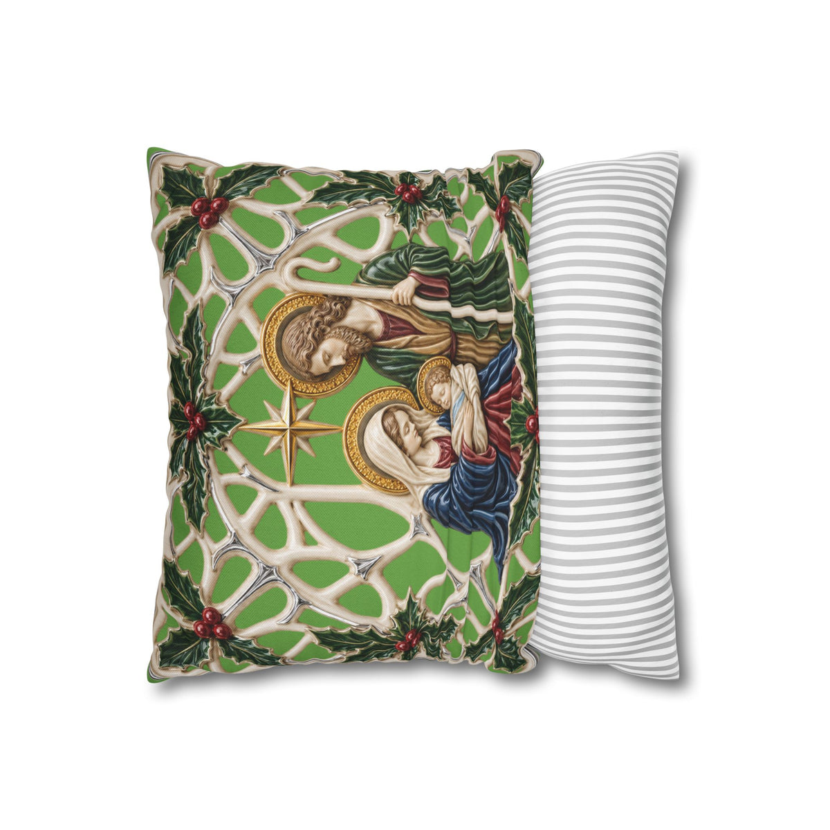Nativity Holy Family Christmas Pillowcase — Religious Holiday Decor
