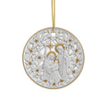 Nativity Scene Ceramic Ornament | Round Two-Sided Christmas Ornament
