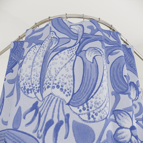 Blue and White Chinoiserie Shower Curtain