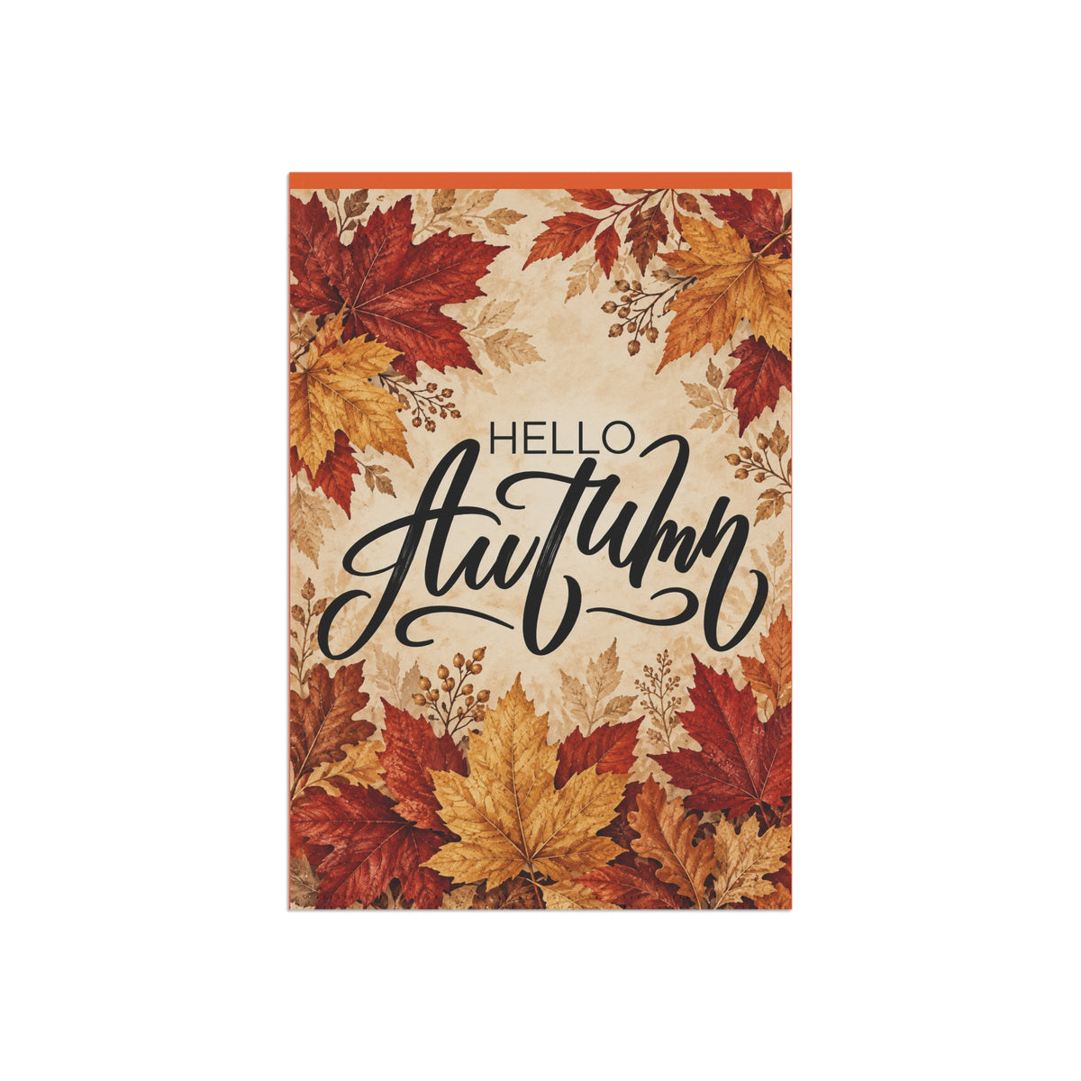 Hello Autumn Garden Flag - Fall Leaves Welcome Banner for Yard & Porch