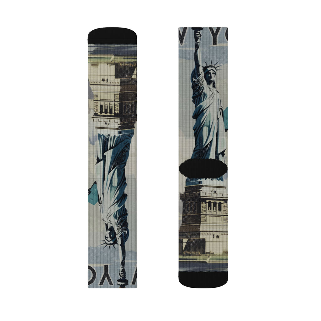 Vintage New York Travel Poster Crew Socks