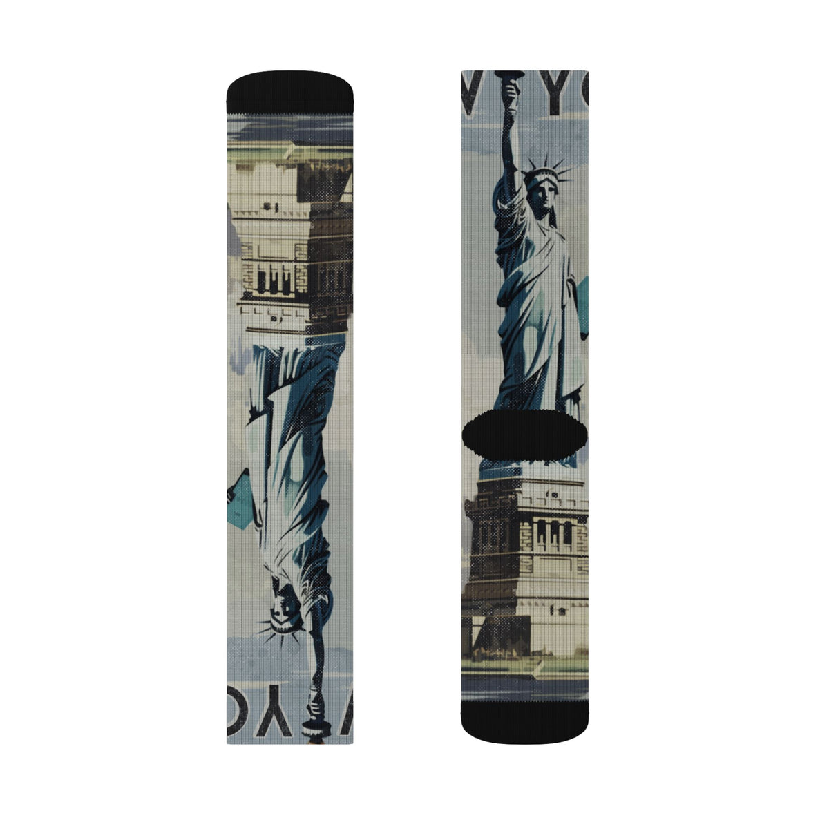 Vintage New York Travel Poster Crew Socks
