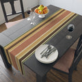 Autumn Stripe Table Runner — Rustic Fall Cotton-Poly Dining Runner