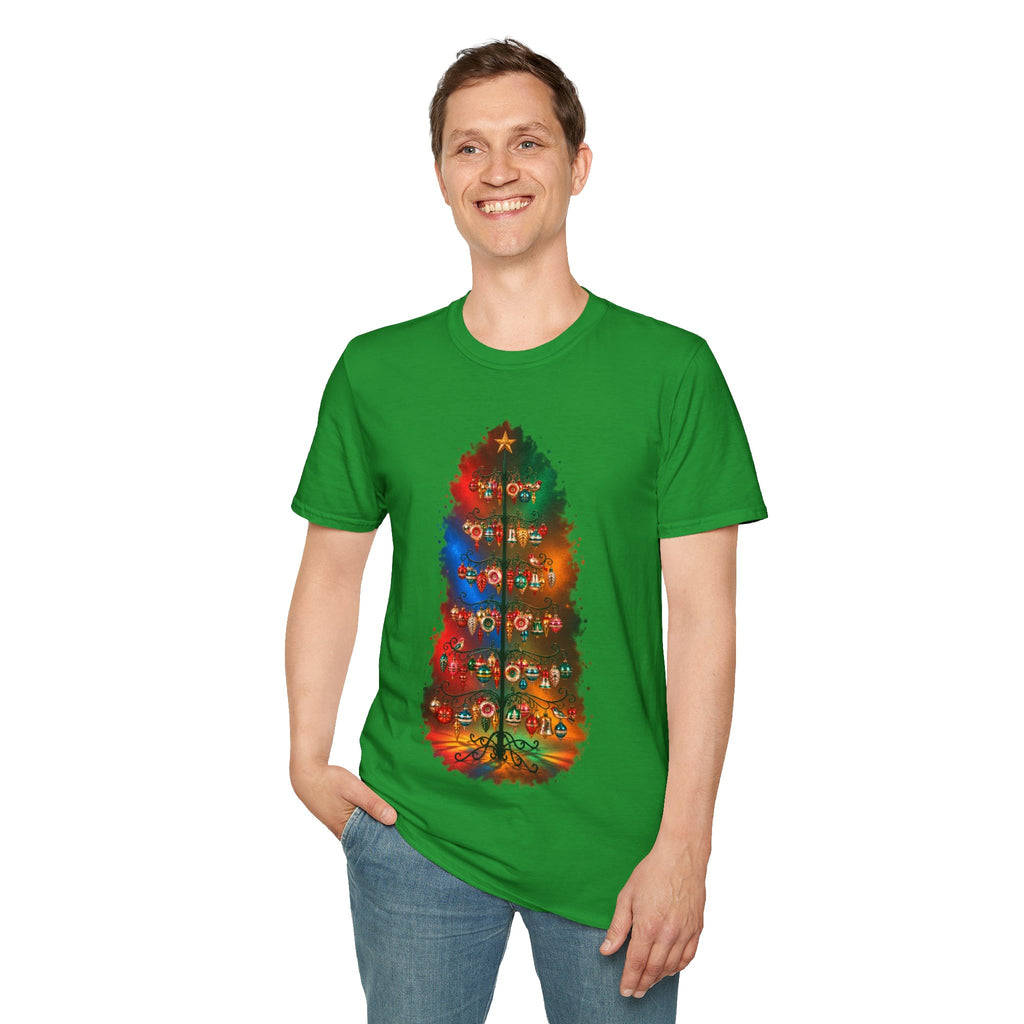 Colorful Holiday Tree T-Shirt | Christmas Lights Ornament Design