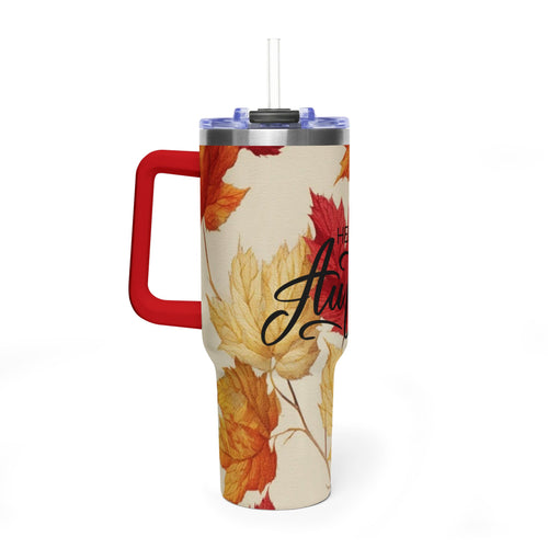 40oz Autumn Leaves Tumbler – "Hello Autumn" Insulated Travel Mug