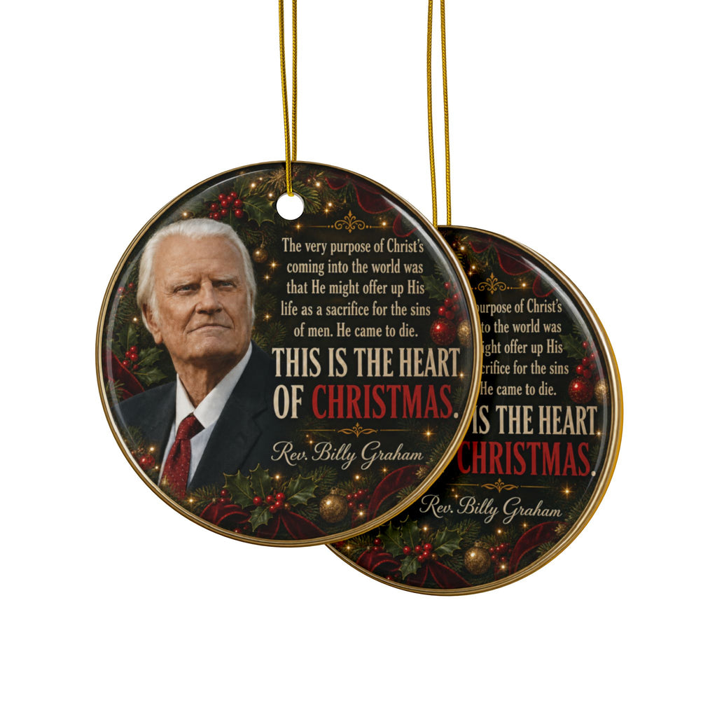Billy Graham on Christmas Quote Ornaments, 2-Side Print, (1pc, 3pcs, 5pcs, 10pcs)