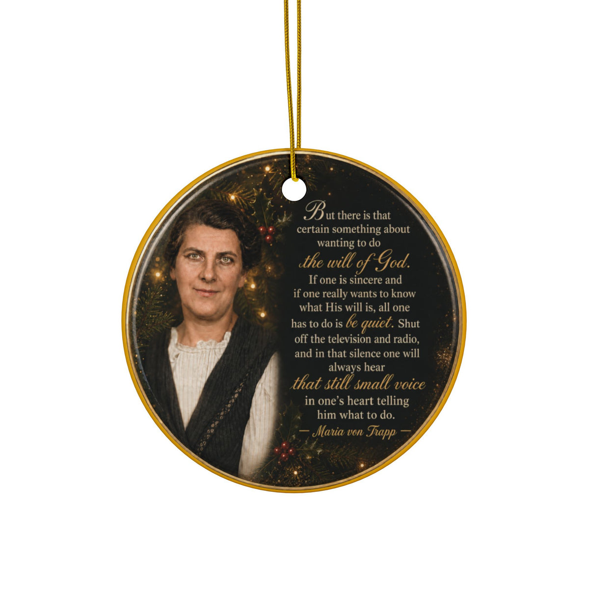 Maria Von Trapp Quote Christmas Ornaments, 2-Side Print, (1pc, 3pcs, 5pcs, 10pcs)