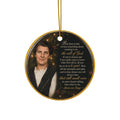 Inspirational Prayer Quote Ceramic Ornament | Round Two-Sided Holiday Decor