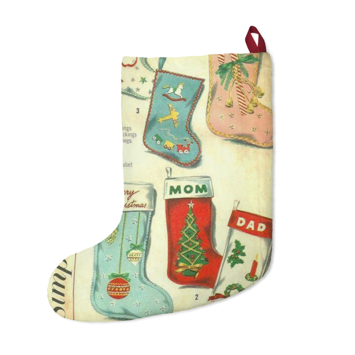 Vintage Christmas Stockings stocking | retro holiday stocking print