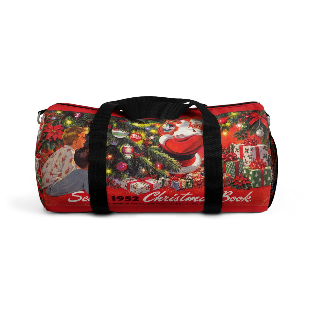 Vintage 1952 Christmas Duffel Bag – Retro Santa & Gift Holiday Travel Bag