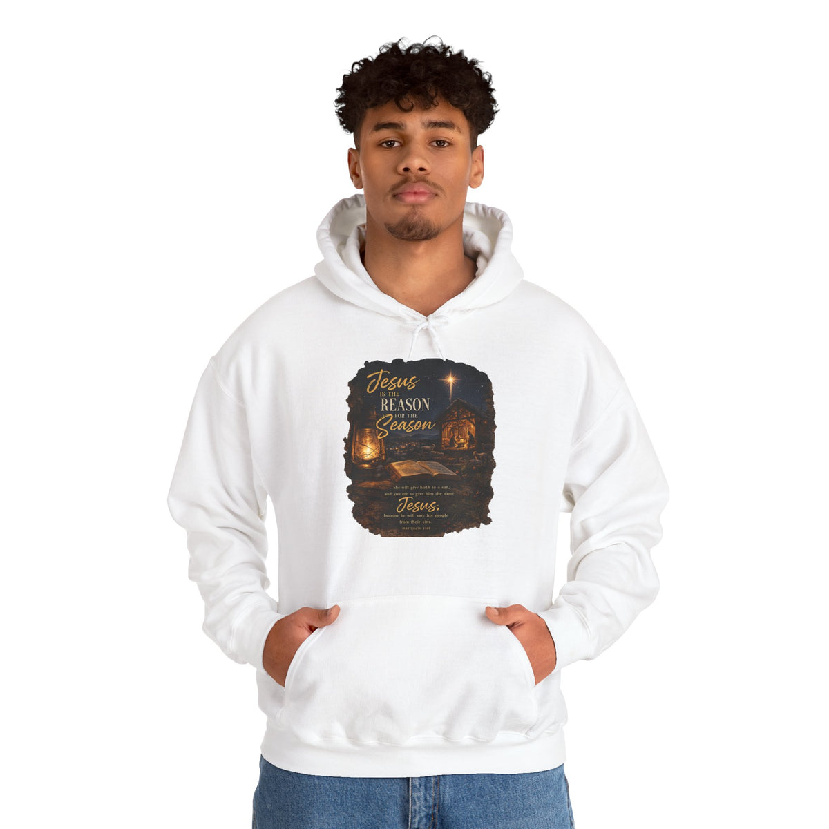 Jesus Reason Season hoodie | Nativity lantern scripture religious sweatshirt