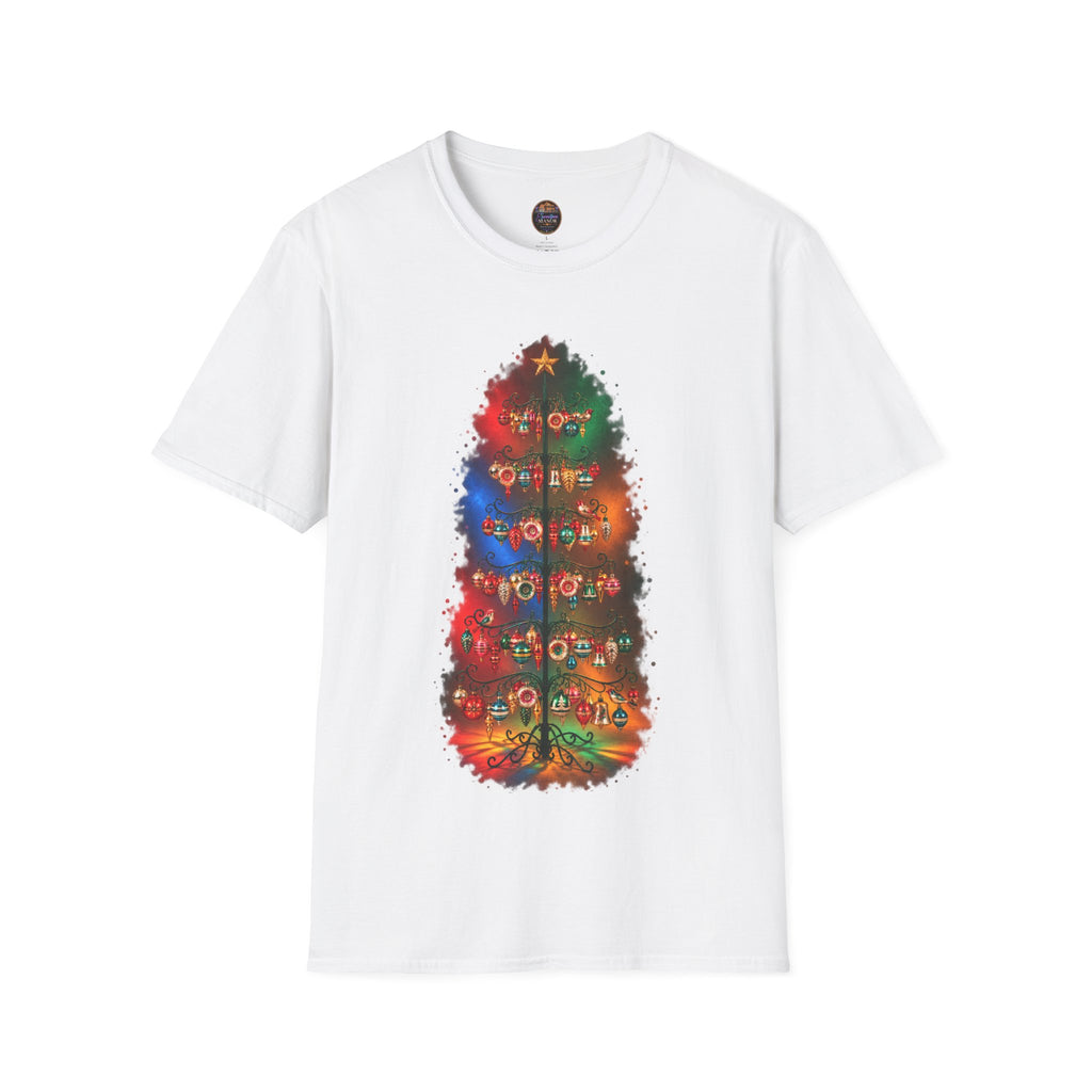 Colorful Holiday Tree T-Shirt | Christmas Lights Ornament Design